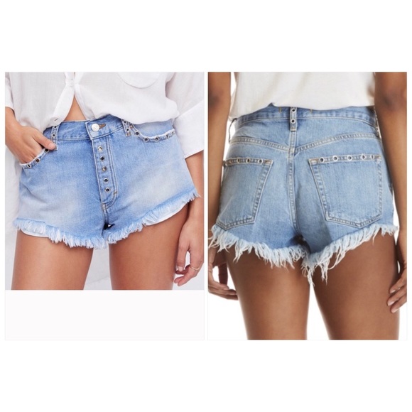 Free People Pants - Free People Barcelona Nights Denim Cut Off Shorts
